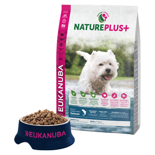 Eukanuba Nature Plus+ - Kis termetű felnőtt kutyáknak - lazacos