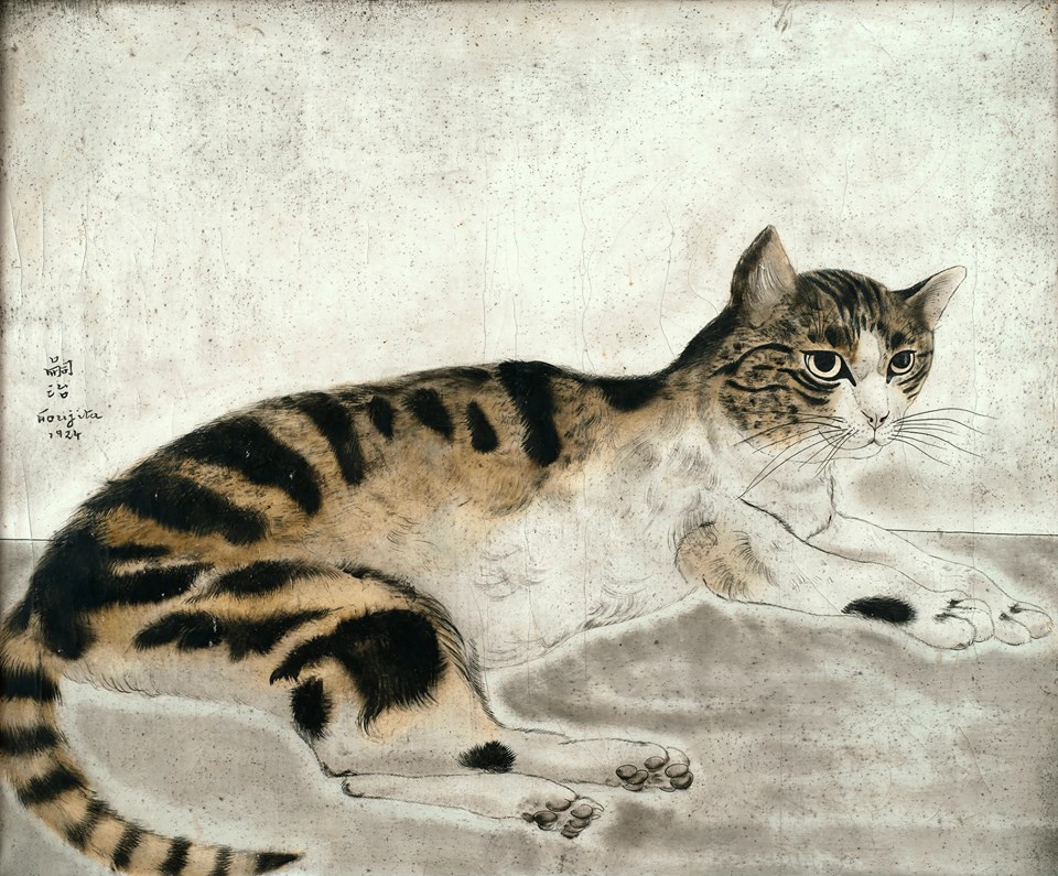 festmény cirmos macskáról