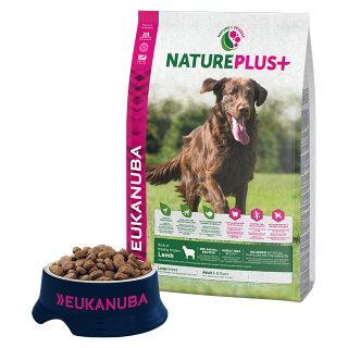 Eukanuba Nature Plus+ - Nagy termetű felnőtt kutyáknak - bárányhúsos