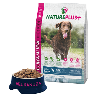 Eukanuba Nature Plus+ - Nagy termetű felnőtt kutyáknak - lazacos