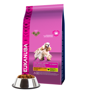 Eukanuba - Súlykontroll középtermetű felnőtt kutyáknak - csirkehúsos