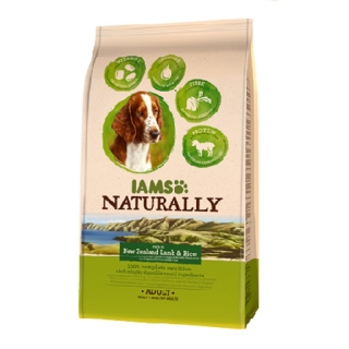IAMS Naturally - felnőtt kutyatáp - új-zélandi bárányhúsos, rizsben gazdag 