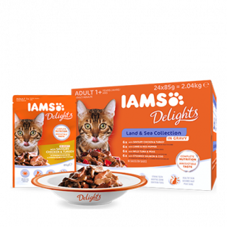 IAMS Delights szószos tengeri halas és húsos termékcsalád (24 tasak)