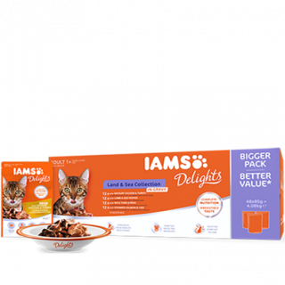 IAMS Delights szószos tengeri halas és húsos termékcsalád (48 tasak) 
