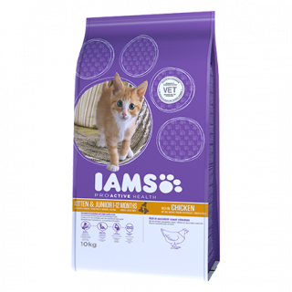 IAMS® Proactiive Health Kitten & Junior, csirkében gazdag táp