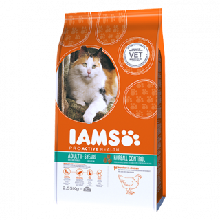 IAMS® Proactive Health Hairball, zamatos sült csirkében gazdag táp 