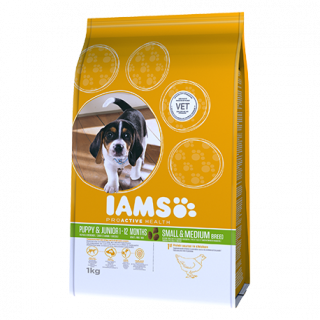 IAMS Proactive Health Puppy & Junior Small and Medium breed, csirkében gazdag táp 
