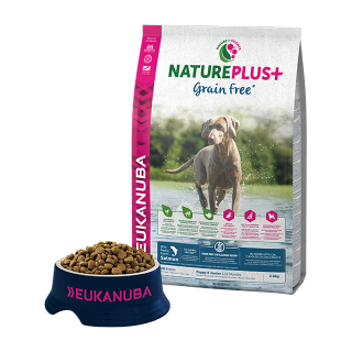 Eukanuba Natureplus - Gabonamentes - Kölyök- és fiatal felnőtt kutyáknak, lazacos